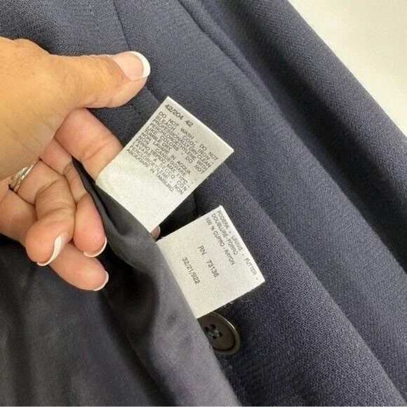 MaxMara Navy Single Breasted Blazer Women’s Size 8 - Picture 11 of 12
